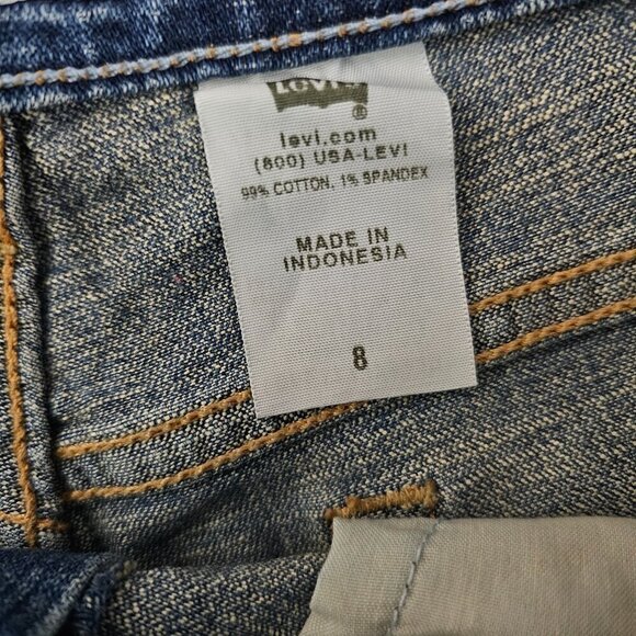 Levi's 515 Denim High Waist Blue Jean Shorts - Picture 3 of 8